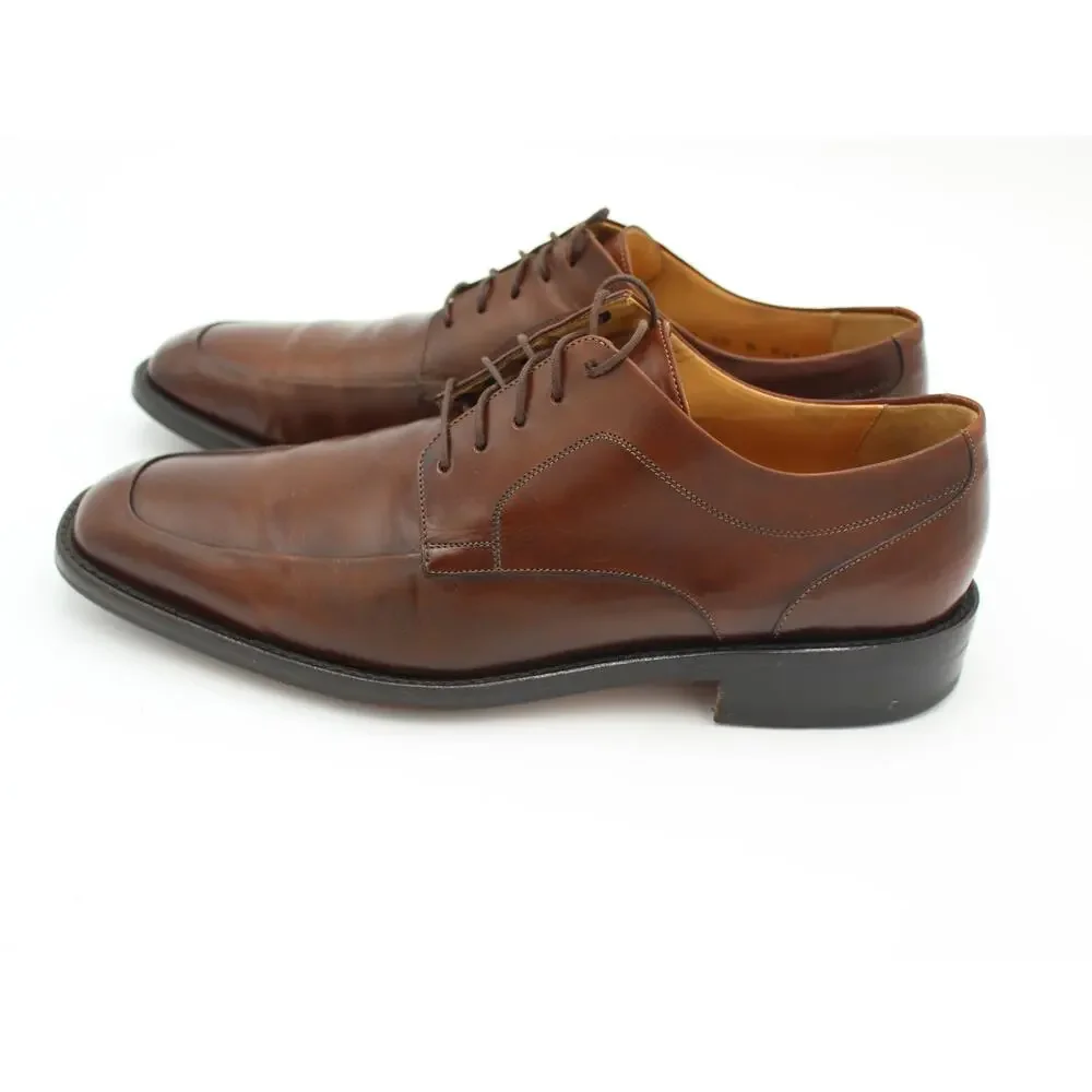 Cole Haan Mens Size 10 Brown Leather Derby Dress Shoes Italy Luxury